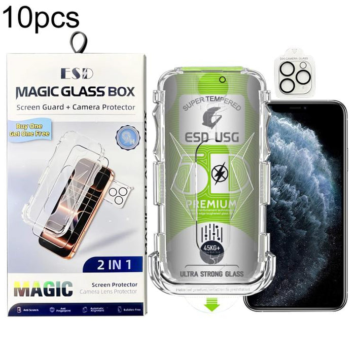 10 láminas de vidrio templado curvas 5D de fácil instalación, a prueba de polvo, con protección de borde a borde y lente., For iPhone 17e / 16e, For iPhone 17 Pro Max, For iPhone 17 Pro, For iPhone 17, For iPhone Air, For iPhone 16 Pro Max             ...