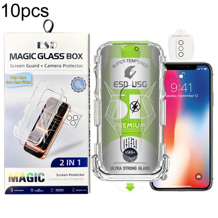 10 láminas de vidrio templado curvas 5D de fácil instalación, a prueba de polvo, con protección de borde a borde y lente., For iPhone 17e / 16e, For iPhone 17 Pro Max, For iPhone 17 Pro, For iPhone 17, For iPhone Air, For iPhone 16 Pro Max             ...