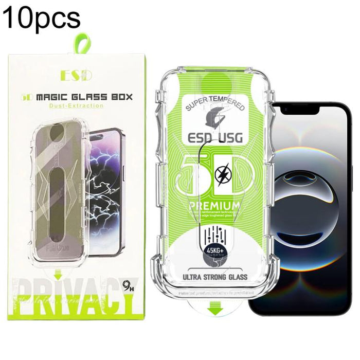 10 unidades de película de vidrio templado HD curva 5D de fácil instalación para cajas a prueba de polvo, de borde a borde., For iPhone 17e / 16e / 14 / 13 Pro, For iPhone 17 Pro Max, For iPhone 17 Pro, For iPhone 17 / 16 Pro, For iPhone Air           ...