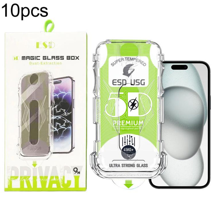 10 unidades de película de vidrio templado HD curva 5D de fácil instalación para cajas a prueba de polvo, de borde a borde., For iPhone 17e / 16e / 14 / 13 Pro, For iPhone 17 Pro Max, For iPhone 17 Pro, For iPhone 17 / 16 Pro, For iPhone Air           ...