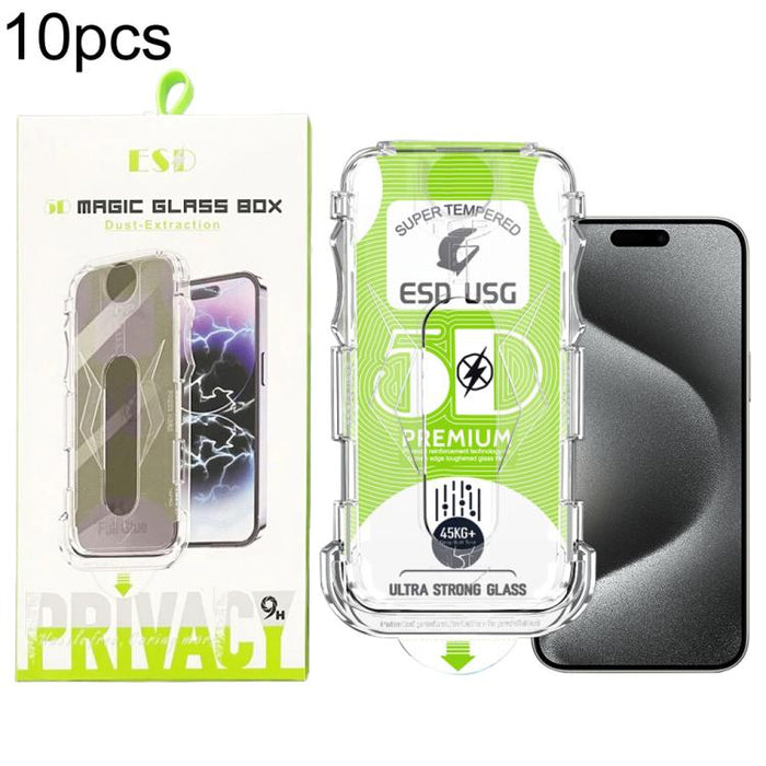 10 unidades de película de vidrio templado HD curva 5D de fácil instalación para cajas a prueba de polvo, de borde a borde., For iPhone 17e / 16e / 14 / 13 Pro, For iPhone 17 Pro Max, For iPhone 17 Pro, For iPhone 17 / 16 Pro, For iPhone Air           ...