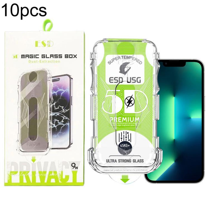 10 unidades de película de vidrio templado HD curva 5D de fácil instalación para cajas a prueba de polvo, de borde a borde., For iPhone 17e / 16e / 14 / 13 Pro, For iPhone 17 Pro Max, For iPhone 17 Pro, For iPhone 17 / 16 Pro, For iPhone Air           ...