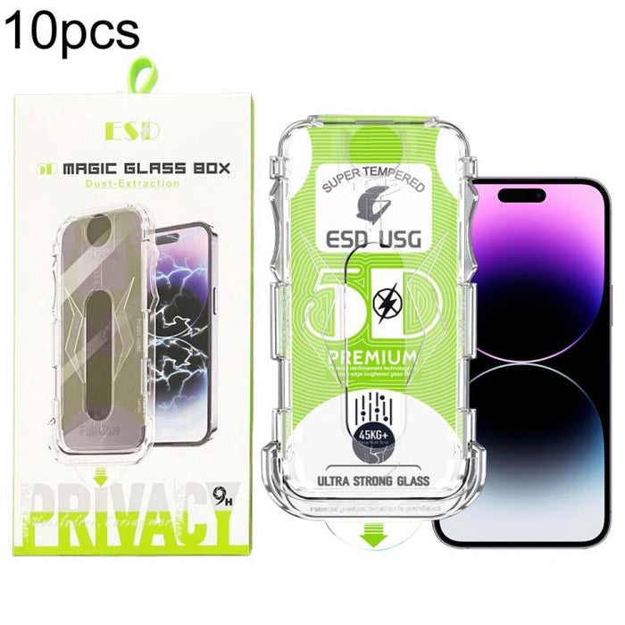 10 unidades de película de vidrio templado HD curva 5D de fácil instalación para cajas a prueba de polvo, de borde a borde., For iPhone 17e / 16e / 14 / 13 Pro, For iPhone 17 Pro Max, For iPhone 17 Pro, For iPhone 17 / 16 Pro, For iPhone Air           ...