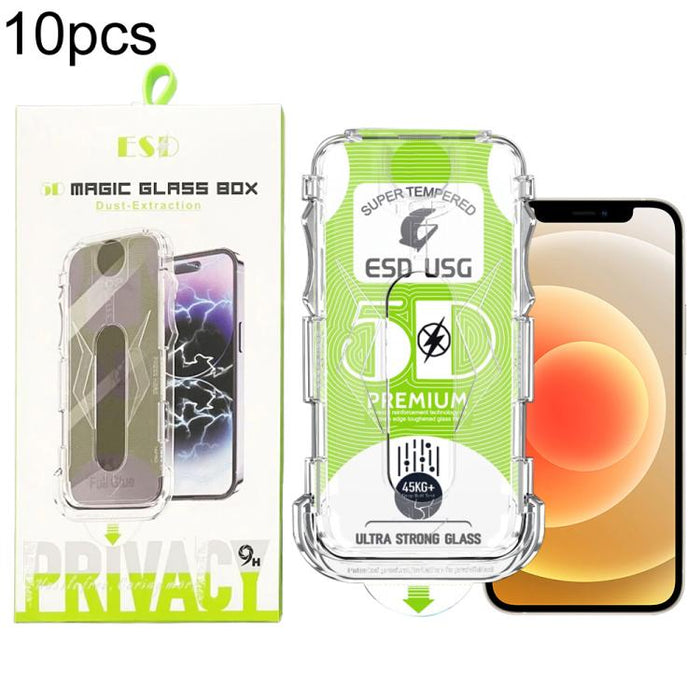 10 unidades de película de vidrio templado HD curva 5D de fácil instalación para cajas a prueba de polvo, de borde a borde., For iPhone 17e / 16e / 14 / 13 Pro, For iPhone 17 Pro Max, For iPhone 17 Pro, For iPhone 17 / 16 Pro, For iPhone Air           ...