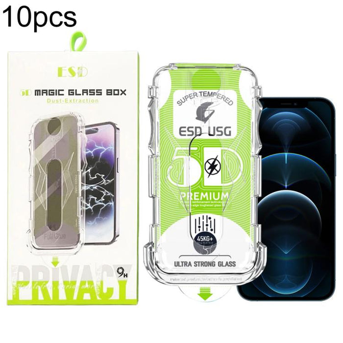10 unidades de película de vidrio templado HD curva 5D de fácil instalación para cajas a prueba de polvo, de borde a borde., For iPhone 17e / 16e / 14 / 13 Pro, For iPhone 17 Pro Max, For iPhone 17 Pro, For iPhone 17 / 16 Pro, For iPhone Air           ...