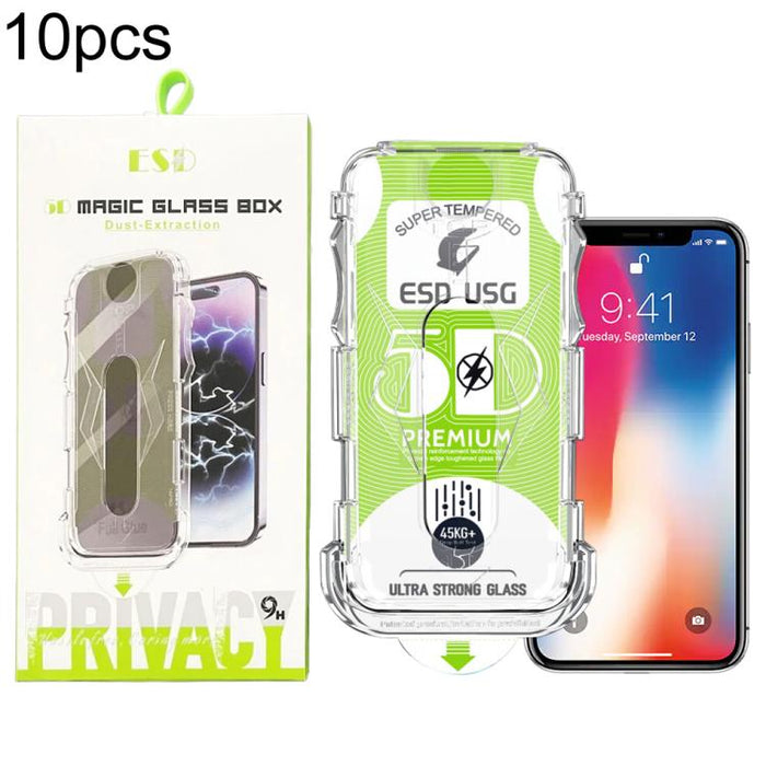 10 unidades de película de vidrio templado HD curva 5D de fácil instalación para cajas a prueba de polvo, de borde a borde., For iPhone 17e / 16e / 14 / 13 Pro, For iPhone 17 Pro Max, For iPhone 17 Pro, For iPhone 17 / 16 Pro, For iPhone Air           ...