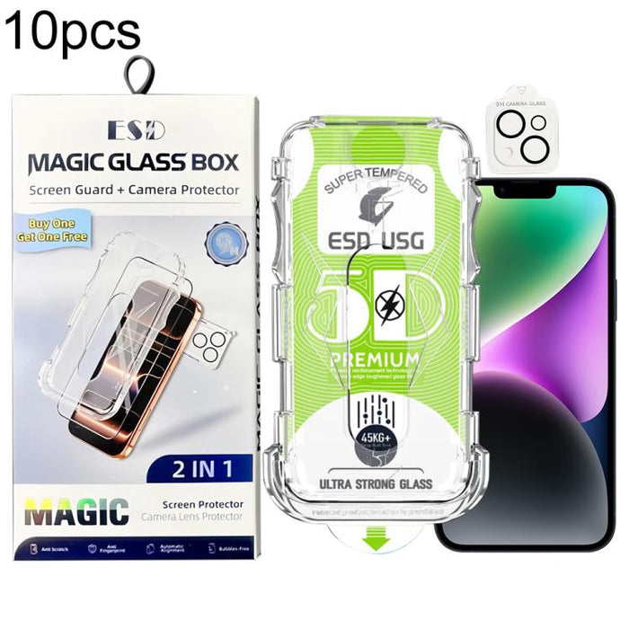 10 unidades de película de vidrio templado HD curva 5D de fácil instalación, a prueba de polvo, de borde a borde, con película para lente., For iPhone 17e / 16e, For iPhone 17 Pro Max, For iPhone 17 Pro, For iPhone 17, For iPhone Air                   ...