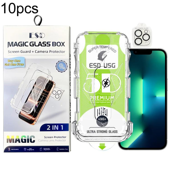 10 unidades de película de vidrio templado HD curva 5D de fácil instalación, a prueba de polvo, de borde a borde, con película para lente., For iPhone 17e / 16e, For iPhone 17 Pro Max, For iPhone 17 Pro, For iPhone 17, For iPhone Air                   ...