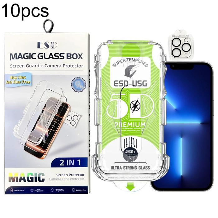 10 unidades de película de vidrio templado HD curva 5D de fácil instalación, a prueba de polvo, de borde a borde, con película para lente., For iPhone 17e / 16e, For iPhone 17 Pro Max, For iPhone 17 Pro, For iPhone 17, For iPhone Air                   ...