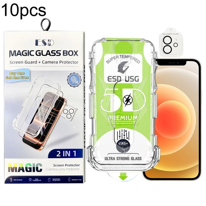 10 unidades de película de vidrio templado HD curva 5D de fácil instalación, a prueba de polvo, de borde a borde, con película para lente., For iPhone 17e / 16e, For iPhone 17 Pro Max, For iPhone 17 Pro, For iPhone 17, For iPhone Air                   ...