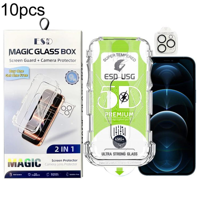 10 unidades de película de vidrio templado HD curva 5D de fácil instalación, a prueba de polvo, de borde a borde, con película para lente., For iPhone 17e / 16e, For iPhone 17 Pro Max, For iPhone 17 Pro, For iPhone 17, For iPhone Air                   ...