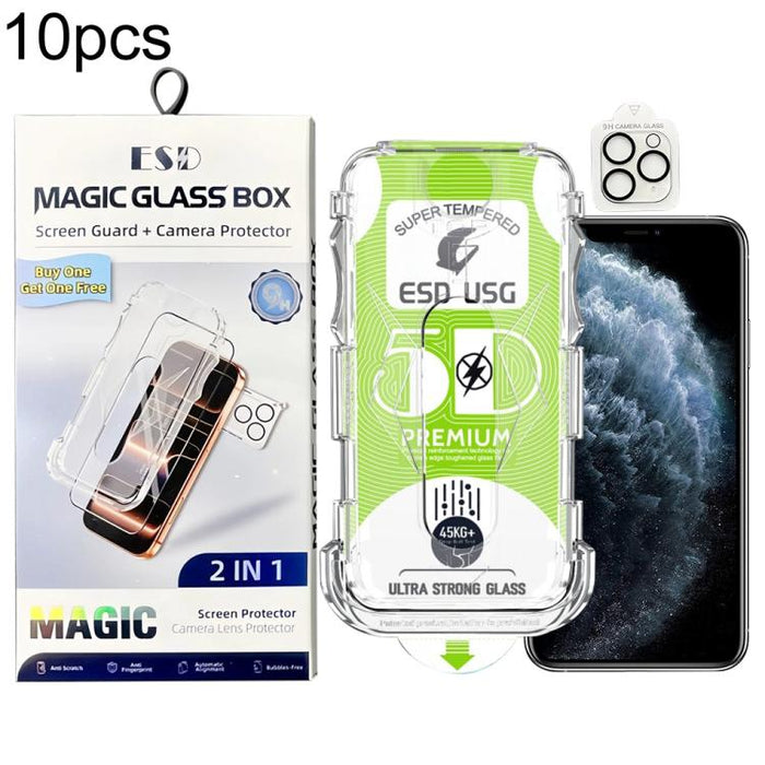10 unidades de película de vidrio templado HD curva 5D de fácil instalación, a prueba de polvo, de borde a borde, con película para lente., For iPhone 17e / 16e, For iPhone 17 Pro Max, For iPhone 17 Pro, For iPhone 17, For iPhone Air                   ...