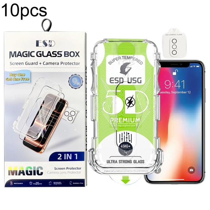 10 unidades de película de vidrio templado HD curva 5D de fácil instalación, a prueba de polvo, de borde a borde, con película para lente., For iPhone 17e / 16e, For iPhone 17 Pro Max, For iPhone 17 Pro, For iPhone 17, For iPhone Air                   ...
