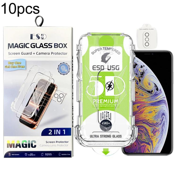 10 unidades de película de vidrio templado HD curva 5D de fácil instalación, a prueba de polvo, de borde a borde, con película para lente., For iPhone 17e / 16e, For iPhone 17 Pro Max, For iPhone 17 Pro, For iPhone 17, For iPhone Air                   ...
