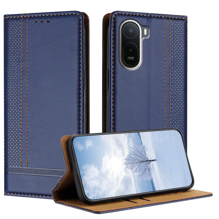 Funda para teléfono de cuero vegano resistente a los arañazos con diseño de costuras, For Redmi K90 Max 5G, For Redmi 15a 5G, For Redmi A7 Pro 4G 171mm, For Redmi Turbo 5 Max 5G, For Redmi Turbo 5 5G / Poco X8 Pro 5G                                    ...