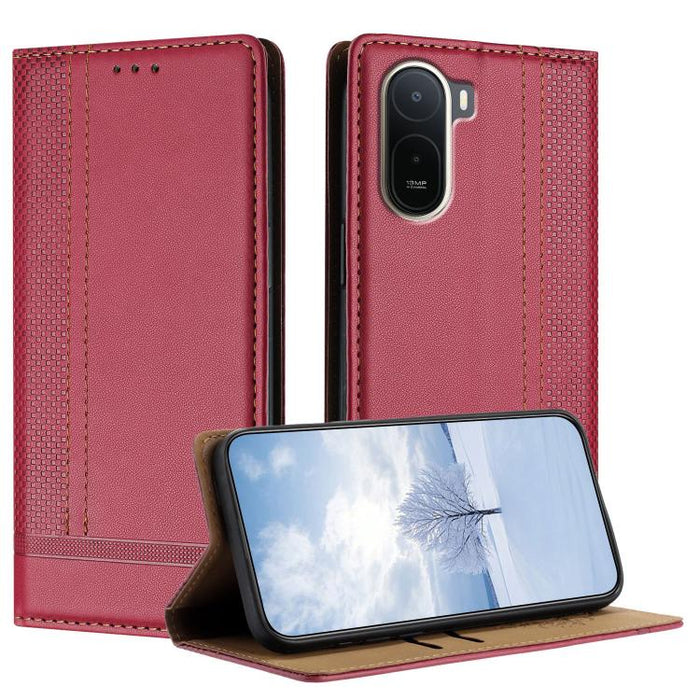 Funda para teléfono de cuero vegano resistente a los arañazos con diseño de costuras, For Redmi K90 Max 5G, For Redmi 15a 5G, For Redmi A7 Pro 4G 171mm, For Redmi Turbo 5 Max 5G, For Redmi Turbo 5 5G / Poco X8 Pro 5G                                    ...