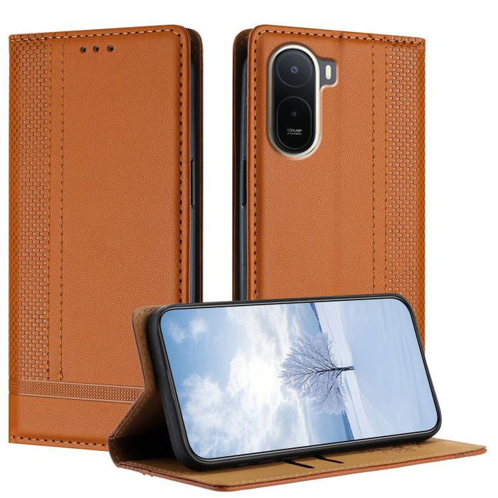 Funda para teléfono de cuero vegano resistente a los arañazos con diseño de costuras, For Redmi K90 Max 5G, For Redmi 15a 5G, For Redmi A7 Pro 4G 171mm, For Redmi Turbo 5 Max 5G, For Redmi Turbo 5 5G / Poco X8 Pro 5G                                    ...