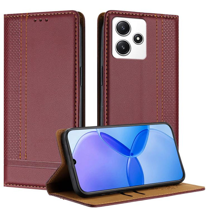 Funda para teléfono de cuero vegano resistente a los arañazos con diseño de costuras, For Redmi K60 Ultra, For Redmi K70, For Redmi 12 4G, For Redmi Note 12S, For Redmi Note 12 4G Global, For Redmi Note 12 Turbo, For Redmi Note 12 Pro+ Global          ...