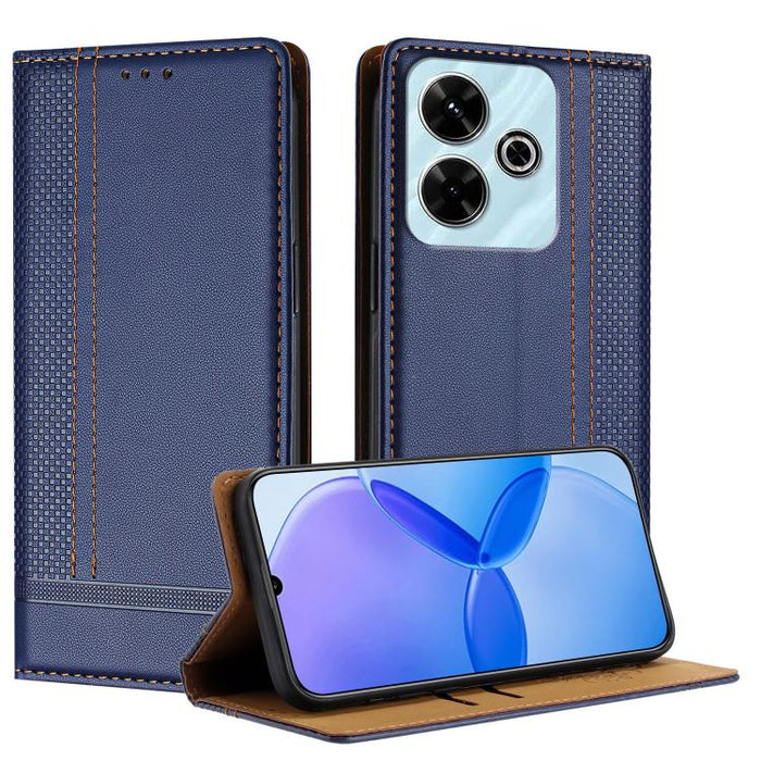 Funda para teléfono de cuero vegano resistente a los arañazos con diseño de costuras, For Redmi Note 14 Pro 5G, For Redmi 14C 4G, For Redmi 13 4G, For Redmi Turbo 3, For Redmi A3, For Redmi Note 13 Pro 4G, For Redmi Note 13 4G, For Redmi K70E          ...