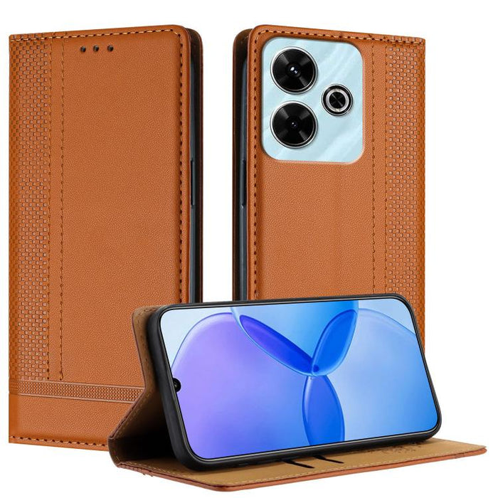 Funda para teléfono de cuero vegano resistente a los arañazos con diseño de costuras, For Redmi Note 14 Pro 5G, For Redmi 14C 4G, For Redmi 13 4G, For Redmi Turbo 3, For Redmi A3, For Redmi Note 13 Pro 4G, For Redmi Note 13 4G, For Redmi K70E          ...