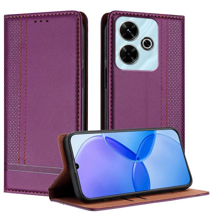 Funda para teléfono de cuero vegano resistente a los arañazos con diseño de costuras, For Redmi Note 14 Pro 5G, For Redmi 14C 4G, For Redmi 13 4G, For Redmi Turbo 3, For Redmi A3, For Redmi Note 13 Pro 4G, For Redmi Note 13 4G, For Redmi K70E          ...
