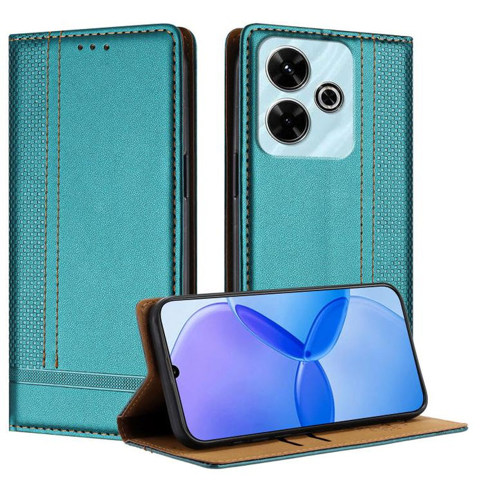 Funda para teléfono de cuero vegano resistente a los arañazos con diseño de costuras, For Redmi Note 14 Pro 5G, For Redmi 14C 4G, For Redmi 13 4G, For Redmi Turbo 3, For Redmi A3, For Redmi Note 13 Pro 4G, For Redmi Note 13 4G, For Redmi K70E          ...