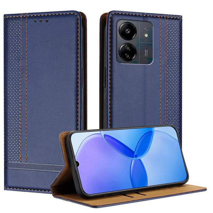Funda para teléfono de cuero vegano resistente a los arañazos con diseño de costuras, For Redmi Note 14 Pro 5G, For Redmi 14C 4G, For Redmi 13 4G, For Redmi Turbo 3, For Redmi A3, For Redmi Note 13 Pro 4G, For Redmi Note 13 4G, For Redmi K70E          ...