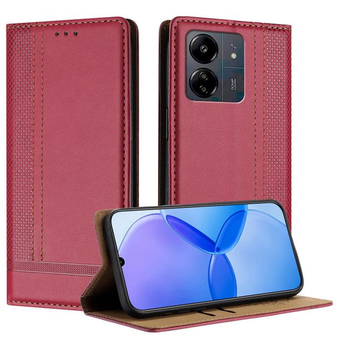 Funda para teléfono de cuero vegano resistente a los arañazos con diseño de costuras, For Redmi Note 14 Pro 5G, For Redmi 14C 4G, For Redmi 13 4G, For Redmi Turbo 3, For Redmi A3, For Redmi Note 13 Pro 4G, For Redmi Note 13 4G, For Redmi K70E          ...