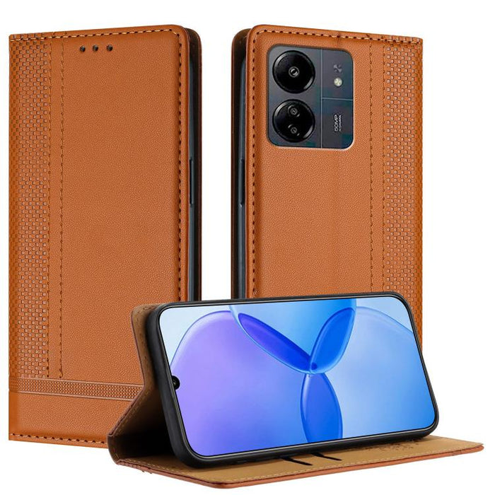 Funda para teléfono de cuero vegano resistente a los arañazos con diseño de costuras, For Redmi Note 14 Pro 5G, For Redmi 14C 4G, For Redmi 13 4G, For Redmi Turbo 3, For Redmi A3, For Redmi Note 13 Pro 4G, For Redmi Note 13 4G, For Redmi K70E          ...