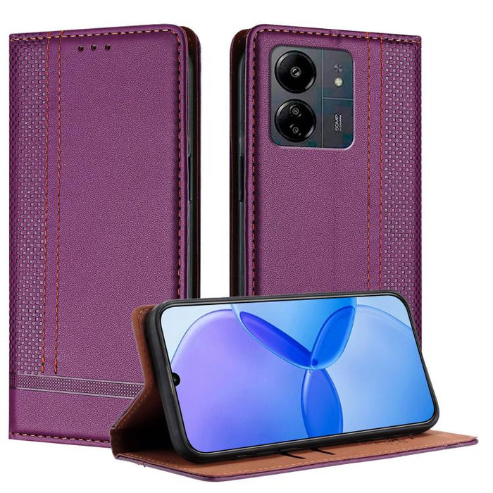 Funda para teléfono de cuero vegano resistente a los arañazos con diseño de costuras, For Redmi Note 14 Pro 5G, For Redmi 14C 4G, For Redmi 13 4G, For Redmi Turbo 3, For Redmi A3, For Redmi Note 13 Pro 4G, For Redmi Note 13 4G, For Redmi K70E          ...
