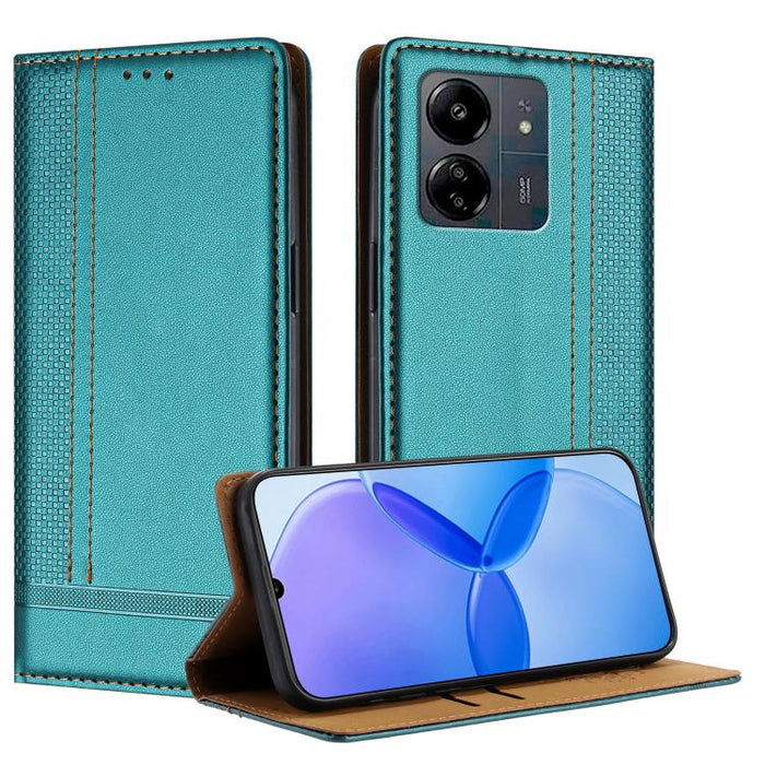 Funda para teléfono de cuero vegano resistente a los arañazos con diseño de costuras, For Redmi Note 14 Pro 5G, For Redmi 14C 4G, For Redmi 13 4G, For Redmi Turbo 3, For Redmi A3, For Redmi Note 13 Pro 4G, For Redmi Note 13 4G, For Redmi K70E          ...