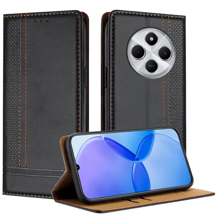 Funda para teléfono de cuero vegano resistente a los arañazos con diseño de costuras, For Redmi Note 14 Pro 5G, For Redmi 14C 4G, For Redmi 13 4G, For Redmi Turbo 3, For Redmi A3, For Redmi Note 13 Pro 4G, For Redmi Note 13 4G, For Redmi K70E          ...