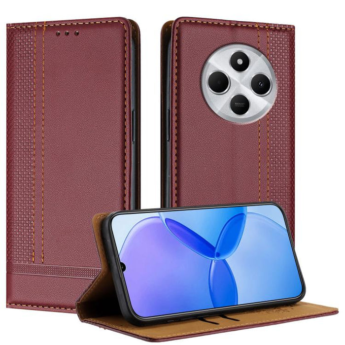 Funda para teléfono de cuero vegano resistente a los arañazos con diseño de costuras, For Redmi Note 14 Pro 5G, For Redmi 14C 4G, For Redmi 13 4G, For Redmi Turbo 3, For Redmi A3, For Redmi Note 13 Pro 4G, For Redmi Note 13 4G, For Redmi K70E          ...
