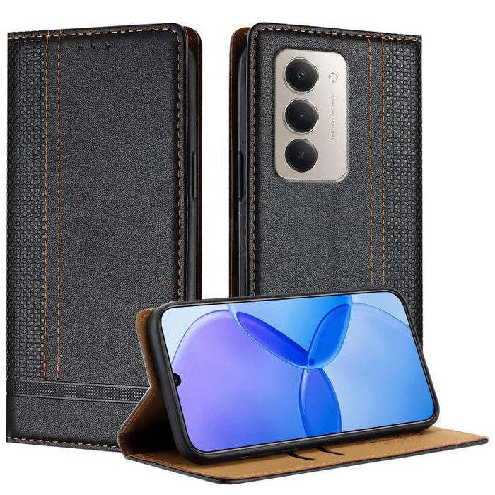 Funda para teléfono de cuero vegano resistente a los arañazos con diseño de costuras, For Redmi 15 5G Global/15 4G SEA 169.5mm, For Redmi 15 5G / 4G EU 171mm, For Redmi 15C 5G / 4G Global 171, For Redmi A5 4G 173.3mm, For Redmi A5 4G 171.7mm / Poco C71...