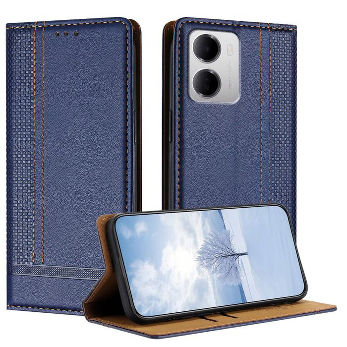 Funda para teléfono de cuero vegano resistente a los arañazos con diseño de costuras, For Redmi K90 Max 5G, For Redmi 15a 5G, For Redmi A7 Pro 4G 171mm, For Redmi Turbo 5 Max 5G, For Redmi Turbo 5 5G / Poco X8 Pro 5G                                    ...