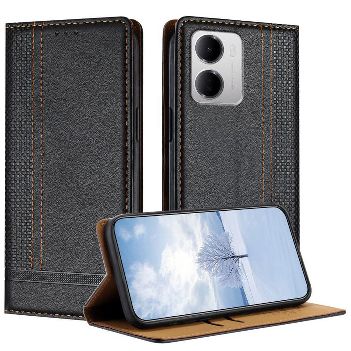 Funda para teléfono de cuero vegano resistente a los arañazos con diseño de costuras, For Redmi K90 Max 5G, For Redmi 15a 5G, For Redmi A7 Pro 4G 171mm, For Redmi Turbo 5 Max 5G, For Redmi Turbo 5 5G / Poco X8 Pro 5G                                    ...