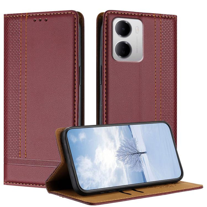 Funda para teléfono de cuero vegano resistente a los arañazos con diseño de costuras, For Redmi K90 Max 5G, For Redmi 15a 5G, For Redmi A7 Pro 4G 171mm, For Redmi Turbo 5 Max 5G, For Redmi Turbo 5 5G / Poco X8 Pro 5G                                    ...