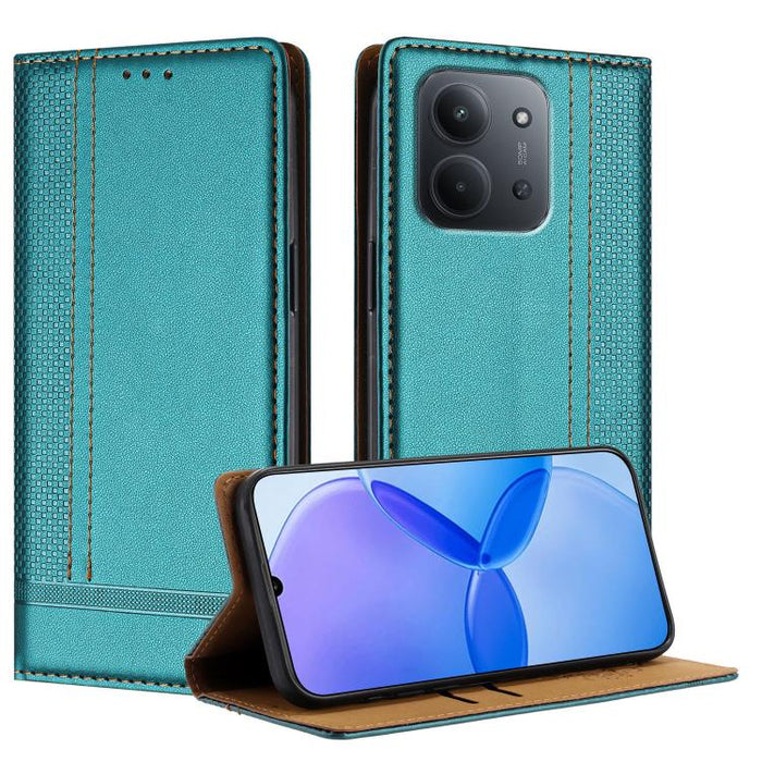 Funda para teléfono de cuero vegano resistente a los arañazos con diseño de costuras, For Redmi 15 5G Global/15 4G SEA 169.5mm, For Redmi 15 5G / 4G EU 171mm, For Redmi 15C 5G / 4G Global 171, For Redmi A5 4G 173.3mm, For Redmi A5 4G 171.7mm / Poco C71...