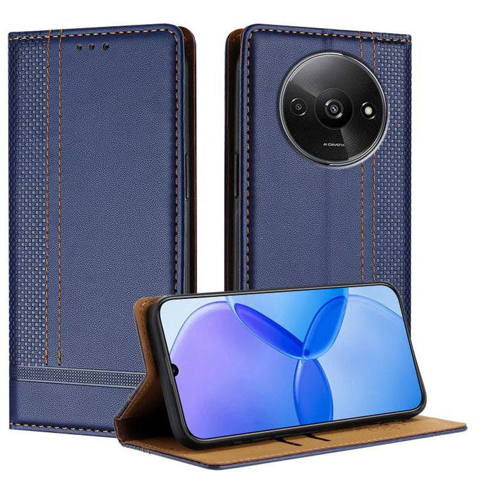 Funda para teléfono de cuero vegano resistente a los arañazos con diseño de costuras, For Redmi Note 14 Pro 5G, For Redmi 14C 4G, For Redmi 13 4G, For Redmi Turbo 3, For Redmi A3, For Redmi Note 13 Pro 4G, For Redmi Note 13 4G, For Redmi K70E          ...