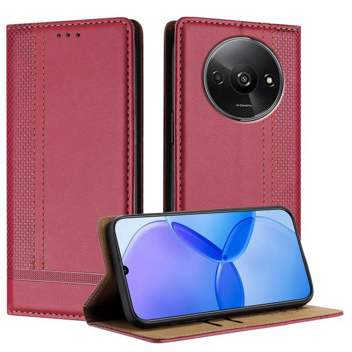 Funda para teléfono de cuero vegano resistente a los arañazos con diseño de costuras, For Redmi Note 14 Pro 5G, For Redmi 14C 4G, For Redmi 13 4G, For Redmi Turbo 3, For Redmi A3, For Redmi Note 13 Pro 4G, For Redmi Note 13 4G, For Redmi K70E          ...