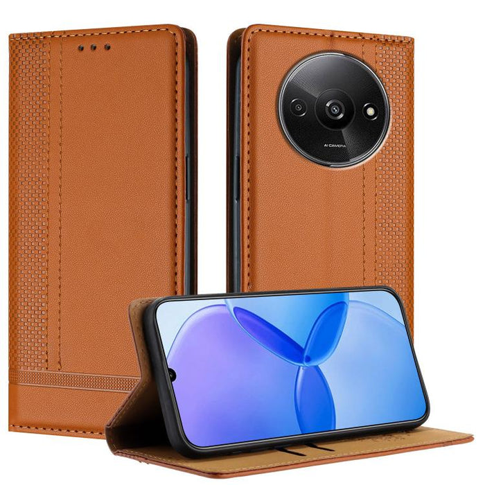 Funda para teléfono de cuero vegano resistente a los arañazos con diseño de costuras, For Redmi Note 14 Pro 5G, For Redmi 14C 4G, For Redmi 13 4G, For Redmi Turbo 3, For Redmi A3, For Redmi Note 13 Pro 4G, For Redmi Note 13 4G, For Redmi K70E          ...