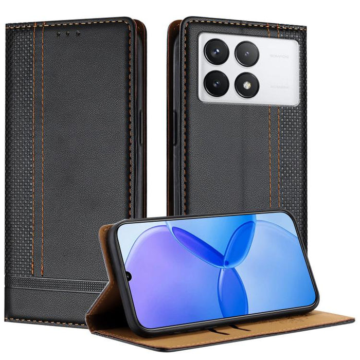 Funda para teléfono de cuero vegano resistente a los arañazos con diseño de costuras, For Redmi K60 Ultra, For Redmi K70, For Redmi 12 4G, For Redmi Note 12S, For Redmi Note 12 4G Global, For Redmi Note 12 Turbo, For Redmi Note 12 Pro+ Global          ...