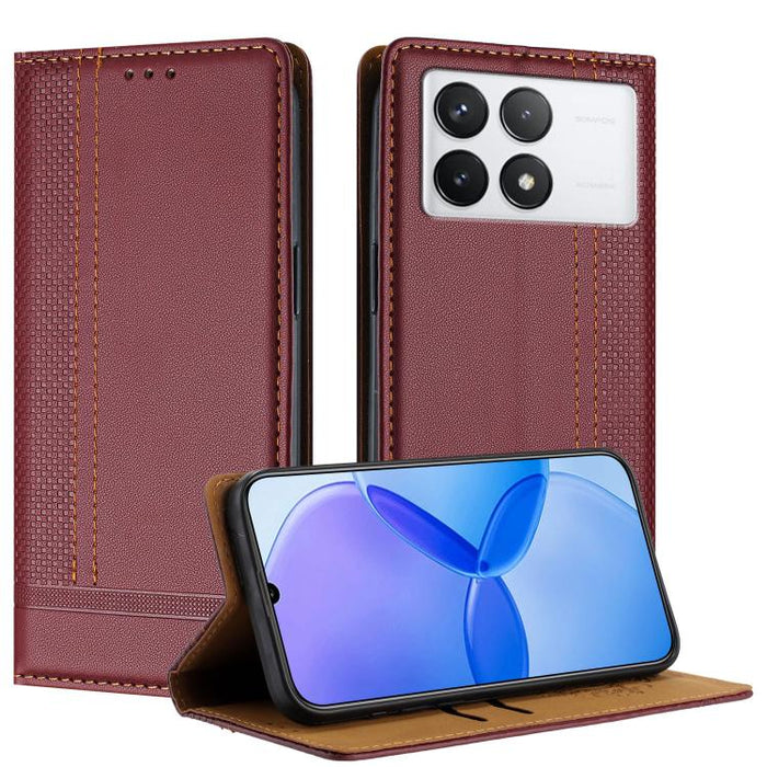 Funda para teléfono de cuero vegano resistente a los arañazos con diseño de costuras, For Redmi K60 Ultra, For Redmi K70, For Redmi 12 4G, For Redmi Note 12S, For Redmi Note 12 4G Global, For Redmi Note 12 Turbo, For Redmi Note 12 Pro+ Global          ...