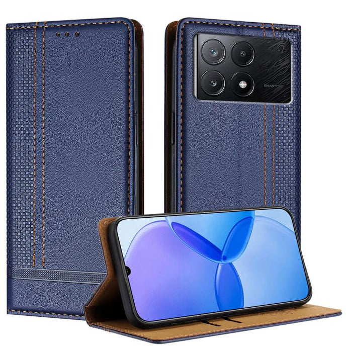 Funda para teléfono de cuero vegano resistente a los arañazos con diseño de costuras, For Redmi Note 14 Pro 5G, For Redmi 14C 4G, For Redmi 13 4G, For Redmi Turbo 3, For Redmi A3, For Redmi Note 13 Pro 4G, For Redmi Note 13 4G, For Redmi K70E          ...