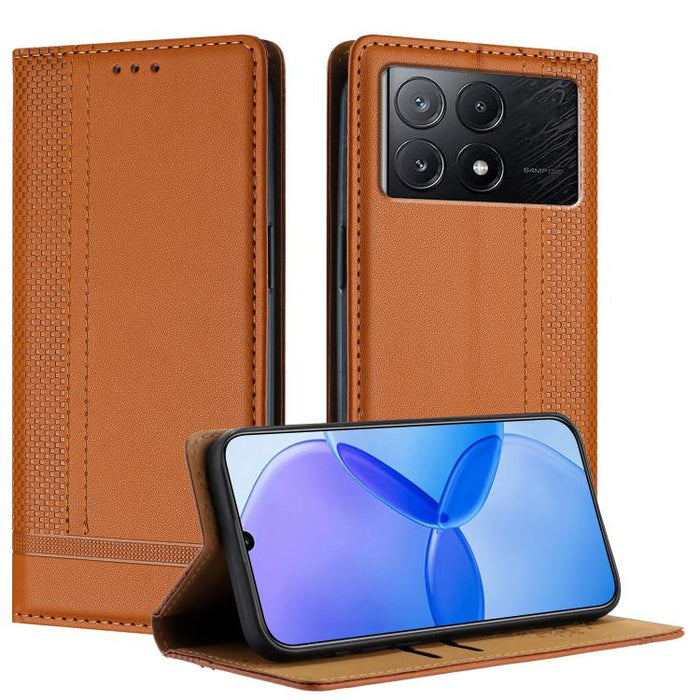 Funda para teléfono de cuero vegano resistente a los arañazos con diseño de costuras, For Redmi Note 14 Pro 5G, For Redmi 14C 4G, For Redmi 13 4G, For Redmi Turbo 3, For Redmi A3, For Redmi Note 13 Pro 4G, For Redmi Note 13 4G, For Redmi K70E          ...