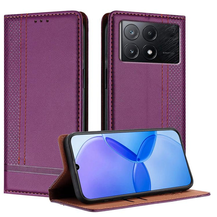 Funda para teléfono de cuero vegano resistente a los arañazos con diseño de costuras, For Redmi Note 14 Pro 5G, For Redmi 14C 4G, For Redmi 13 4G, For Redmi Turbo 3, For Redmi A3, For Redmi Note 13 Pro 4G, For Redmi Note 13 4G, For Redmi K70E          ...