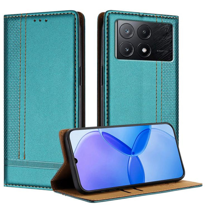 Funda para teléfono de cuero vegano resistente a los arañazos con diseño de costuras, For Redmi Note 14 Pro 5G, For Redmi 14C 4G, For Redmi 13 4G, For Redmi Turbo 3, For Redmi A3, For Redmi Note 13 Pro 4G, For Redmi Note 13 4G, For Redmi K70E          ...