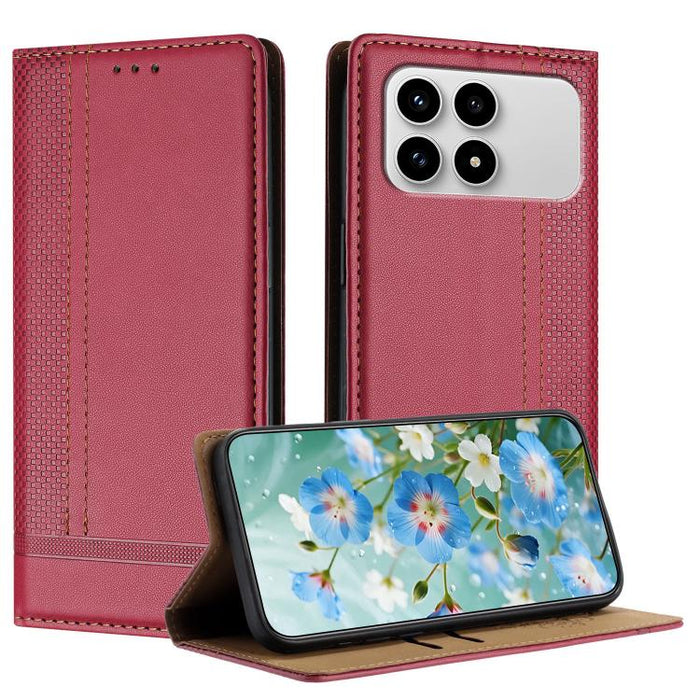 Funda para teléfono de cuero vegano resistente a los arañazos con diseño de costuras, For Redmi K90 Max 5G, For Redmi 15a 5G, For Redmi A7 Pro 4G 171mm, For Redmi Turbo 5 Max 5G, For Redmi Turbo 5 5G / Poco X8 Pro 5G                                    ...