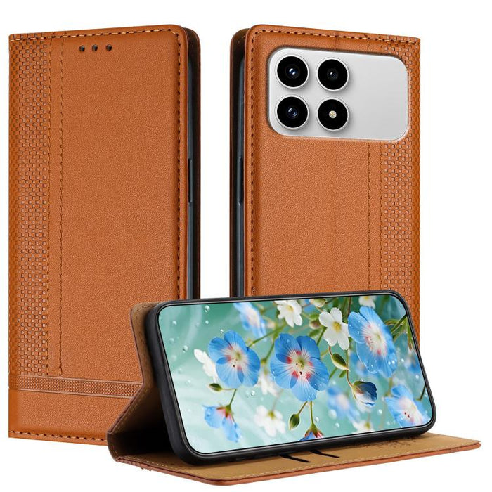 Funda para teléfono de cuero vegano resistente a los arañazos con diseño de costuras, For Redmi K90 Max 5G, For Redmi 15a 5G, For Redmi A7 Pro 4G 171mm, For Redmi Turbo 5 Max 5G, For Redmi Turbo 5 5G / Poco X8 Pro 5G                                    ...