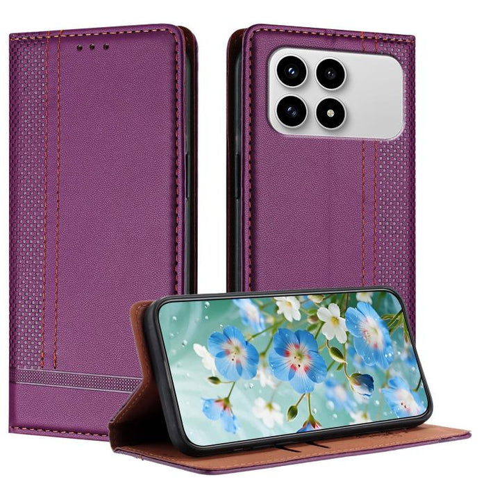 Funda para teléfono de cuero vegano resistente a los arañazos con diseño de costuras, For Redmi K90 Max 5G, For Redmi 15a 5G, For Redmi A7 Pro 4G 171mm, For Redmi Turbo 5 Max 5G, For Redmi Turbo 5 5G / Poco X8 Pro 5G                                    ...
